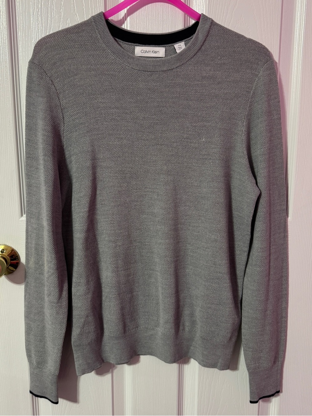Calvin Klein Men's Light Gray Crewneck Sweater
